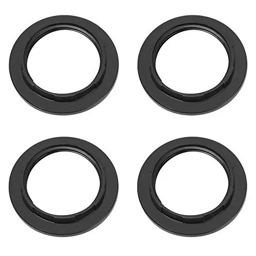 4er Pack Lampenschirm Reduzierring E27 Kunststoffplatte Leuchte Lampenschirm Waschscheibe Adapter Konverter (Schwarz)