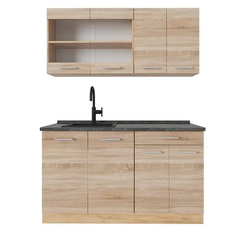 Vicco Küchenzeile R-Line, Sonoma/Goldkraft Eiche, 140 cm von Vicco