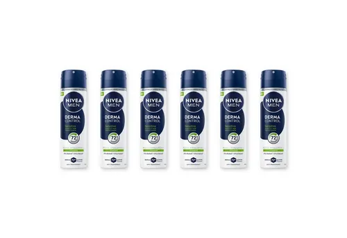 Nivea Men Deo-Spray Derma Control Sensitive Deospray 6 x 150ml, 6-tlg., Mit purem Hyaluron und Vitamin E