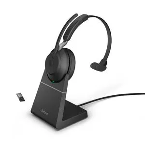 Jabra Evolve2 65 - Wireless PC Headset mit Ladestation, geräuschisolierend und bis zu 37 Stunden Akkulaufzeit für optimale Kommunikation