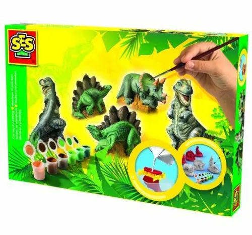 SES Creative 01406 Gips Gießen Bastelset Dinosaurier-Set von SES
