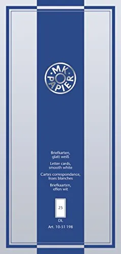 BRUNNEN 1051198 Visitenkarte (unbedruckt Kartenblock, Brief-, Falt-, DIN Lang 212 mm, 101 mm, glatt, 25)