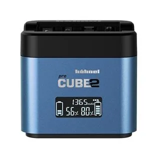 Hähnel Doppelladegerät Pro Cube 2 für Panasonic - Ladegeräte mit zwei Ladeanschlüssen für effizientes Laden von Panasonic Akkus, ideal für Fotografen und Videografen.