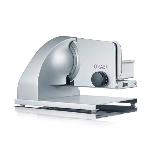 GRAEF SKS900EU Allesschneider - Aluminium eloxiert titan, präzise hauchdünne Scheiben für maximalen Geschmack und höchste Qualität