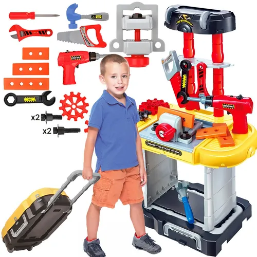 Kleines Heimwerker-Bohrmaschinen-Set mit Rollkoffer