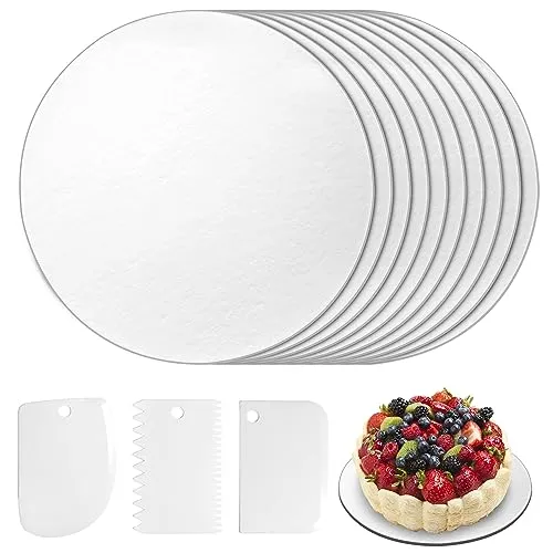 Domkan Cake Board Tortenunterlage Cakeboard Rund 3mm x 30cm/12inch 10er Wiederverwendbar Torten Unterplatten für Transport Kuchen und Torten Unterplatten Cake Drum