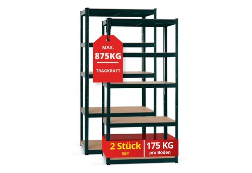 Stagecaptain Heavyrack Lagerregal Dunkelgrün, 875 kg Tragkraft