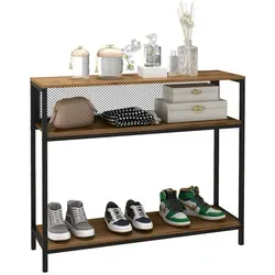 Homcom Konsolentisch, Braun, Holzwerkstoff - Drohnen Zubehör, stilvoller Konsolentisch mit 2 offenen Fächern zur Aufbewahrung, robustes Design und kippsicher für mehr Stabilität.