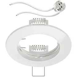 ledscom.de Deckeneinbaurahmen Circ Aluminium Einbaurahmen weiß (LED/Halogen/MR16/50mm) inkl. GU5.3 Fassung