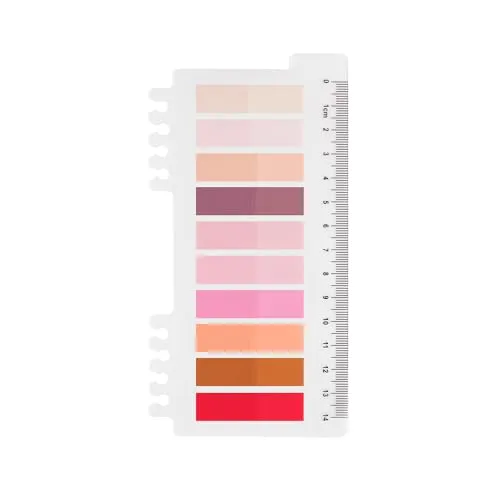 Ordinate 200 Stück Haftnotizen Tabs, Gray Stile Pagemarker Selbstklebend Pastell Beschreibbare Haftstreifen Klebezettel mit Lineal für Seitenmarkierung Lesezeichen (C-200 Stück Light Rose)