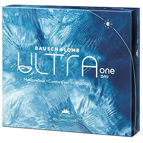 Bausch + Lomb ULTRA ONE DAY - Premium Tageskontaktlinsen, 90 Stück, -5,00 Dioptrien - Sphärische Tageslinsen mit Advanced Moisture Seal-Technologie für 16 Stunden hohen Tragekomfort und herausragende Atmungsaktivität. Ideal für klare Sicht und gesunde Augen.