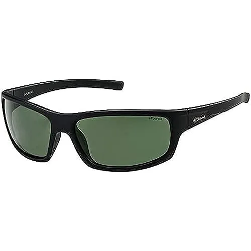 Polaroid Herren P8411 Rc 9ca Sonnenbrille, Schwarz (Black/Green), 63 mm EU - Sportbrillen mit polarisierten Gläsern aus strapazierfähigem Polycarbonat, ideal für Outdoor-Aktivitäten und optimalen UV-Schutz.
