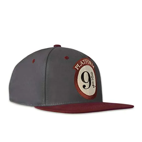 Logoshirt®️ Harry Potter I Hogwarts Express I Gleis 9 3/4 I Logo I Kinder Snapback Cap I Kappe I Mädchen & Jungen I Bestickt I verstellbar I grau/dunkelrot I Lizenziertes Originaldesign