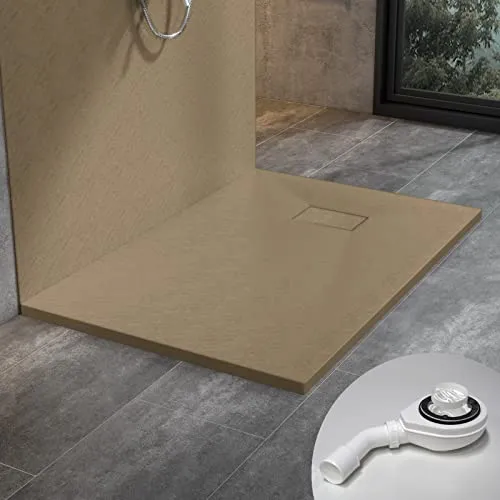 WITEN&NOCK Duschwanne 120x90 cm – Antirutsch Brausewanne in Steinoptik - Hochwertige SMC Duschwanne 120x90 cm, extra flach mit Antirutsch-Oberfläche für mehr Standsicherheit. Ideal für eine barrierfreie Montage und langlebig durch bruchfeste Materialeigenschaften.