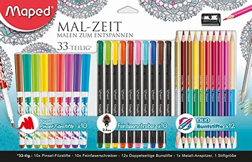 Maped M897418 - Malset Mal-Zeit, 33-teilig, für Erwachsene, 33 Stück (1er Pack)