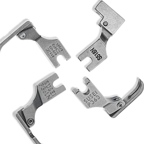 Hicello 4 Stück Nähfuß für industrielle Nähmaschinen, Stahl, mit Scharnier Reißverschlussfüße S518N P36LN P36N P363 für industrielle Einzelnähmaschinen mit hohem Schaft