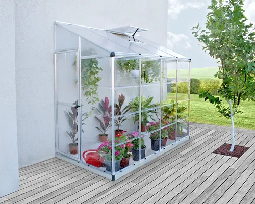 Anlehngewächshaus 8x4 von Canopia - Modernes Gewächshaus (244 x 124 cm) aus robustem Polykarbonat, wetterfest und langlebig. Ideal für Balkon und Garten, inkl. Befestigungsmaterial und einfacher Montage.