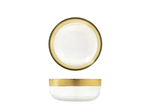 H&H Goldie Glasschale mit goldfarbenem Draht, 11 cm in gold von H&H