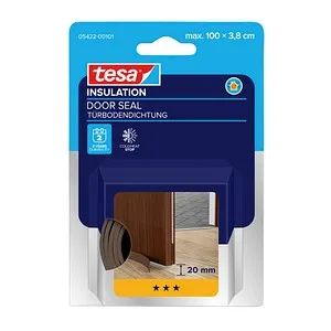 tesa Türbodendichtung tesamoll UNIVERSAL - 1 m Zugluftstopper - Dichtungen, energiesparend und einfach zu montieren - hält Zugluft und Lärm zuverlässig draußen, ideal für glatte Böden.