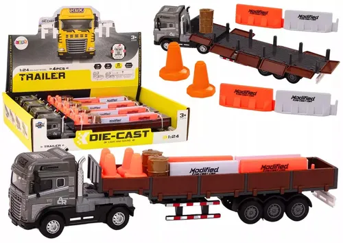 Ciężarówka Z Przyczepą 1:24 TIR Auto Ciężarowe Akcesoria Dźwięki Ś 5905991018377