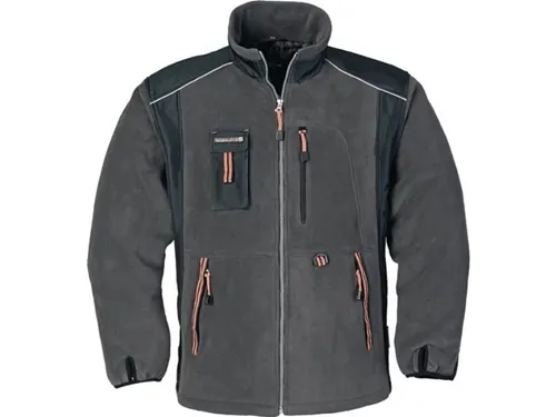 TERRATREND 6657 FB.6351 Fleecejacke Größe M - Dunkelgrau/Schwarz/Orange - Sonstige Fleecejacke, wasserabweisend und winddicht, ideal für Outdoor-Aktivitäten mit praktischen Taschen.