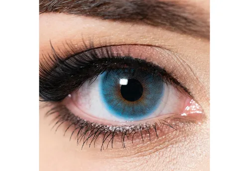 Charmiga Jahreslinsen Farbige Kontaktlinsen Blau, 6-Monatslinsen, Farblinsen Queen Azur, Farbige Kontaktlinsen