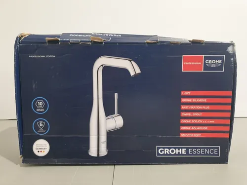 Grohe Waschtischarmatur Essence 24177_1 - Elegante Waschbecken Armatur in Schwarz mit mattem Finish, ideal für moderne Badezimmer. Mit 1 Hebelgriff für präzise Wassersteuerung.