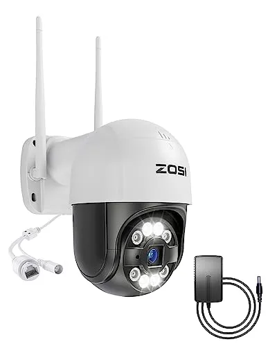 ZOSI 3MP WiFi Überwachungskamera mit Netzteil, Zusatz Kamera für WLAN NVR System (ZR08AP/ZR08RP/ZR08LL), 355° Pan und 140° Tilt, 2-Wege-Audio