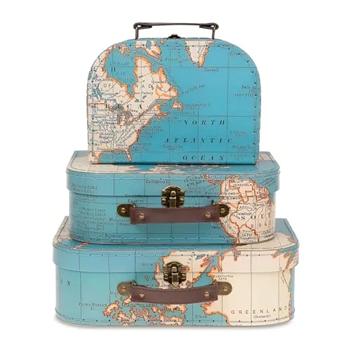 Jewelkeeper Pappkoffer Set von 3 in beige von Jewelkeeper