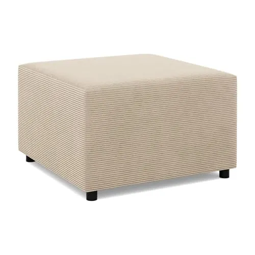 Mebligo - Fußstütze für Sessel 70 x 70 cm NEO Kollektion, Bequemer Hocker als Auflage, Pouf Hocker, Aus Hochwertigen Materialien, Sitzpouf, Fusshocker Gepolstert für Sessel, Beige