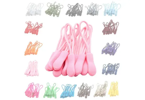 maDDma Reißverschluss 10 Zipperschlaufen Reißverschlussanhänger Verlängerung Farbwahl, hellpink