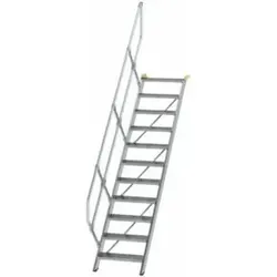 Alutreppe 11 Stufen, 45° mit einseitigem Handlauf von Günzburger