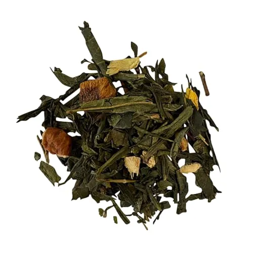 Schrader | Aromatisierter Grüner Tee | Omas Ingwer mit Apfelstücken und Ingwer | 125 g Tüte