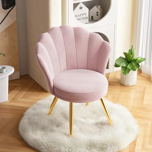 Hawthyhome Samt Küchenstuhl mit Armlehne und Rückenlehne in Rosa