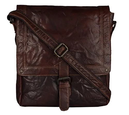 FFelsenfest Vintage Überschlagtasche XL | ECHT LEDER - pflanzlich gegerbt | 35x30x8cm | Großer Messenger (espresso)