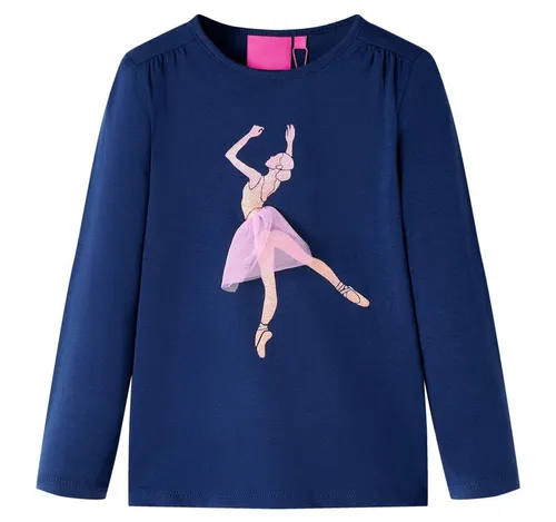 vidaXL Langarmshirt Kinder-Langarmshirt Marineblau 128