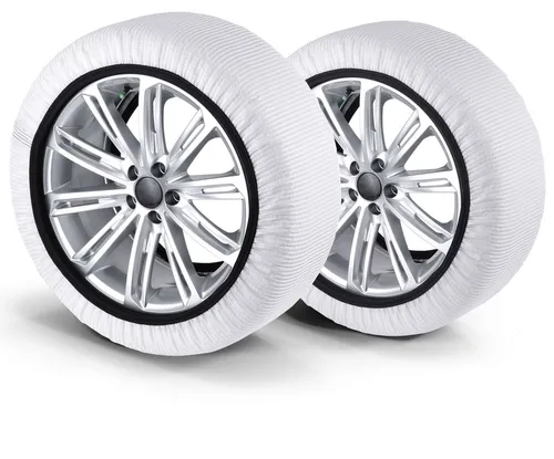 Walser Premium Textile Schneeketten - Ultra Grip 2er Set - Schneesocken für sicheren Grip auf Schnee und Eis, einfache Montage und bis 50 km/h nutzbar. In 6 Größen erhältlich, inkl. Zubehör für praktische Handhabung.