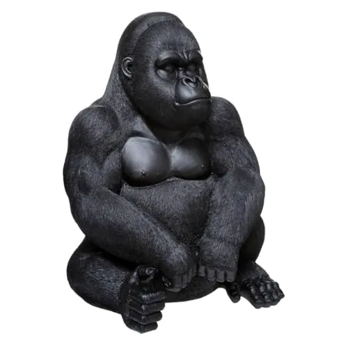 Atmosphera Skulptur Gorilla sitzend in schwarz von ATMOSPHERA CREATEUR D'INTERIEUR