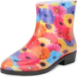 Ladeheid Damen Kurze Gummistiefel Stiefeletten bunt wasserfest LAZT201802 (Muster-02, 40 EU) - Moderne, halbhohe Gummistiefel für Damen. 100% wasserdicht, rutschfeste Sohle und leicht zu reinigen – ideal für regnerische Tage und vielseitige Einsätze im Freien.