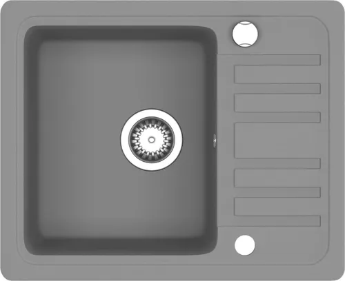 vidaXL Granitspüle Einzelbecken Grau - Sanitäranlagen & Zubehör – Hochwertige, reversibel einbaubare Granitspüle mit extra tiefem Becken, hitze- und kratzbeständig, inklusive Siebkörbchen für müheloses Abwaschen.
