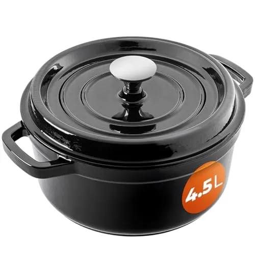 KADAX Gusseisentopf 4,5 Liter, Ø 23 cm – Robuster Schmortopf für vielseitiges Kochen