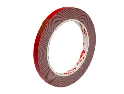 AUTO-PLAST PRODUKT APP Acryl Tape Doppelseitiges Klebeband Extra Stark | Doppelseitiges Wasserdichtes Montageband | Rot | 5m Länge, 9mm Breite