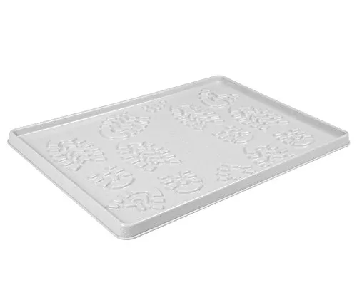 Ondis24 Schuhablage Schuhabtropftasse Abtropfschale Fussbodenschale 35 x 49 cm für Schuhe, einfach zu reinigen, günstig, braun/hellgrau (Grau) 0,4kg