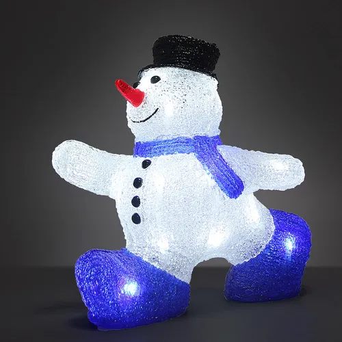 LED Figur Schneemann M - Dekorative Acrylfigur für Innen- und Außenbereich - Nussknacker: IP44 spritzwassergeschützte LED Figur, ideal für festliche Beleuchtung in Garten und Wohnung, mit 24 LEDs für strahlendes Licht.