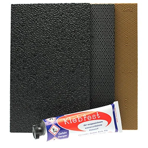 Produktbild Schuhabsatz Reparaturset | 3x Absatzgummi + Renia Klebfest Schuhkleber