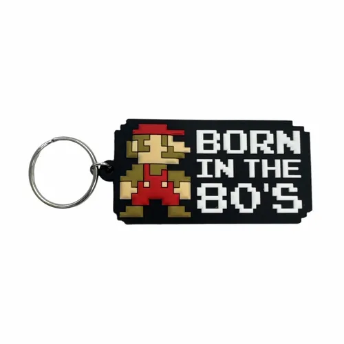 Schlüsselanhänger SUPER MARIO Born In The 80s PVC Soft Rubber Keyring Nintendo