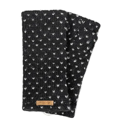 McRon Damen Gestrickte Pulswärmer Ines Schwarz 8397 in schwarz von McRon