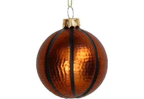 HD Collection Christbaumschmuck, Christbaumschmuck Glas 7cm Basketball Figur Orange