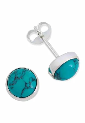 Ohrstecker 925 Silber Türkis Edelstein Ohrringe echt Silber Damen Sterling Silber Stecker Geschenk(MOS-042-15)