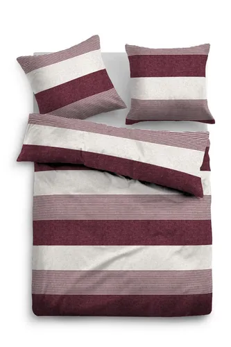 TOM TAILOR Melange Flanell - Bettwäsche 135 x 200 cm warme Winter - Bettwäsche